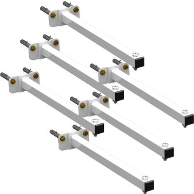 06 Suportes Refletor Base Reta Braço 20 Cm 6 Cjts - Branco