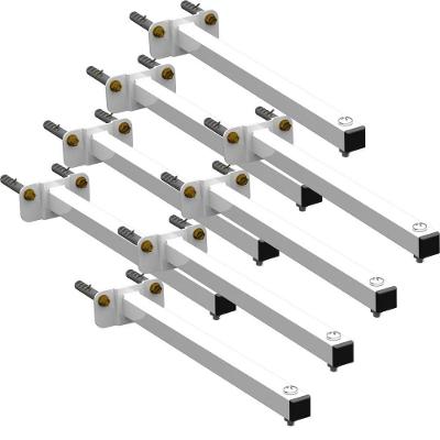 08 Suportes Refletor Base Reta Braço 20 Cm 8 Cjts - Branco