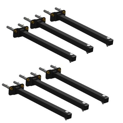 06 Suportes Refletor Base Reta Braço 20 Cm 6 Cjts - Preto