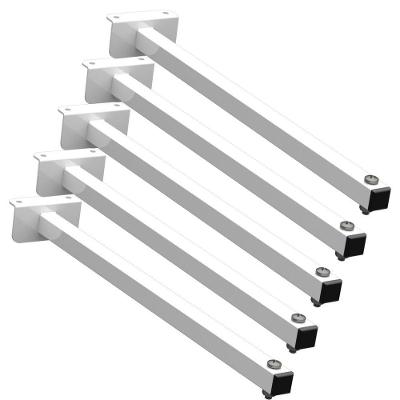 05 Suportes Refletor Fachada Banner Braço 20cm 05 Cj - Branco