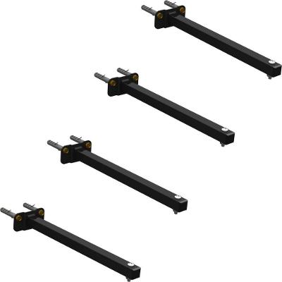 04 Suportes Refletor Base Reta Braço 20 Cm 4 Cjts - Preto