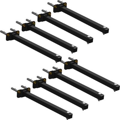 08 Suportes Refletor Base Reta Braço 20 Cm 8 Cjts - Preto