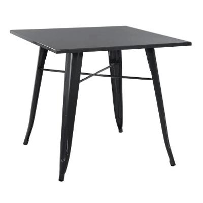 Mesa Quadrada Iron Tolix 80 X 80 Cm Preto Brilho Preto