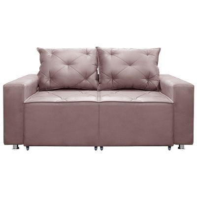 Sofá 2 Lugares Retrátil E Reclinável Bariloche 1.80cm C/ Molas - Veludo Rose