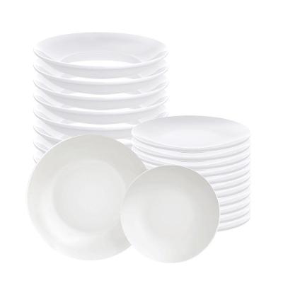 Jogo De Pratos Leonora Fundo E Sobremesa 24 Peças Em Porcelana Branco - Tramontina