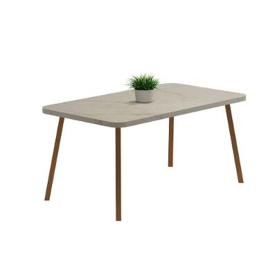 Mesa De Jantar 6 Lug Retangular 1,6m Stellar Carraro Pet Ros