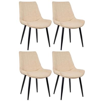 Kit 4 Cadeiras Estofadas Design Industrial Nude Vintage