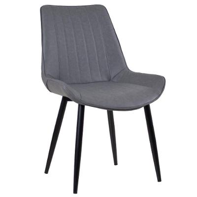 Cadeira Estofada Design Industrial Chicago Cinza Vintage