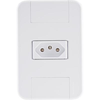Conjunto 4x2 Com 1 Tomada 2p T 10 A 250 V Tramontina Tablet Branco 120 Unidades