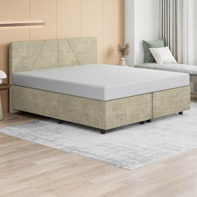Base Cama Box Queen Size Veludo Skybox Cor Bege