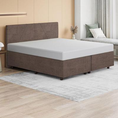 Base Cama Box Queen Size Veludo Skybox Cor Marrom