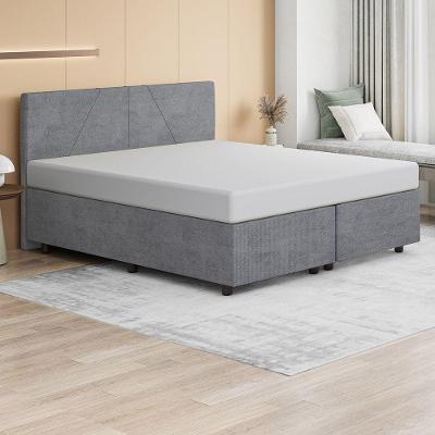 Base Cama Box King Size Veludo Skybox Cor Cinza
