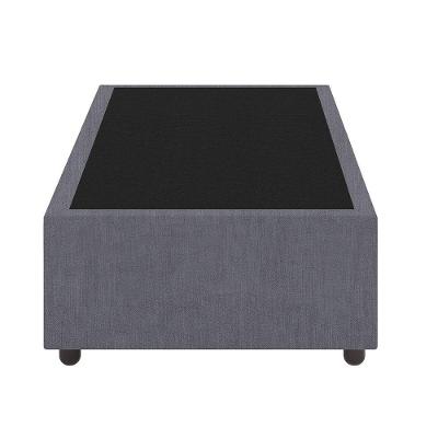 Base Cama Box Solteiro Veludo Skybox Cor Cinza