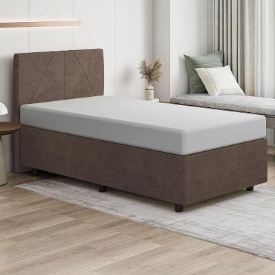 Base Cama Box Viúva Veludo Skybox Cor Marrom