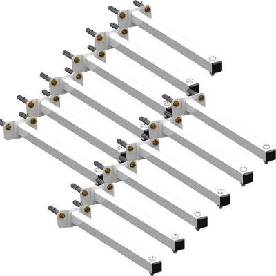 12 Suportes Refletor Base Reta Braço 100 Cm 12 Cjts - Branco