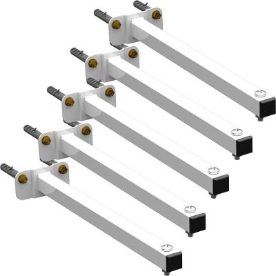 05 Suportes Refletor Base Reta Braço 100 Cm 5 Cjts - Branco