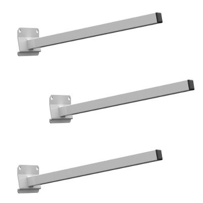 03 Suportes Refletor Base Inclinada Braço 20 Cm 03 Cj - Branco