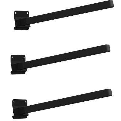 03 Suportes Refletor Base Inclinada Braço 20 Cm 03 Cj - Preto