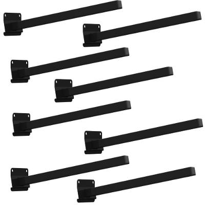 08 Suportes Refletor Base Inclinada Braço 20 Cm 08 Cj - Preto