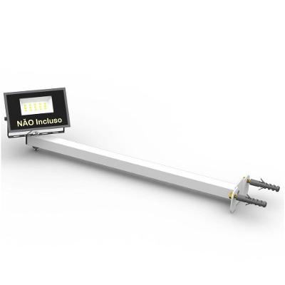 06 Suportes Refletor Base Reta Braço 40 Cm 6 Cjts - Branco