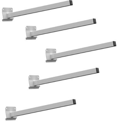 05 Suportes Refletor Base Inclinada Braço 50 Cm 05 Cj - Branco