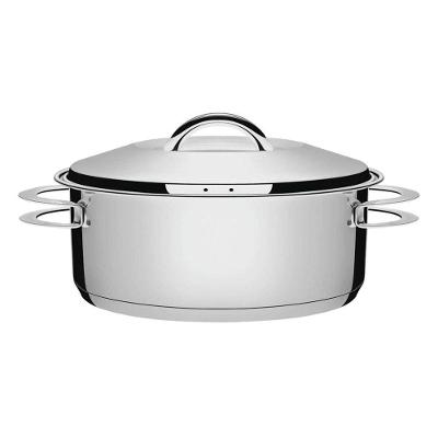 Caçarola Tramontina Solar Rasa Em Aço Inox Fundo Triplo Com Tampa E Alças 28 Cm 7,1 L Tramontina