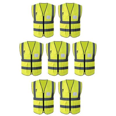 Colete Refletivo Sinalizador Epi Kit 7 Unidades Segurança Trabalho Fluorescente Proteçao Obras