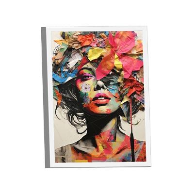 Quadro Retrato De Colagem Mulher Colorida -- Br Artes