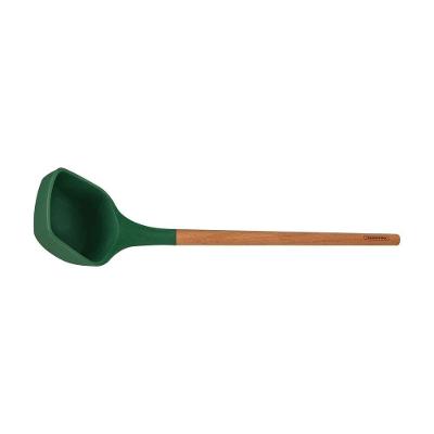 Concha Tramontina Live Em Silicone Verde Com Cabo De Madeira Tramontina