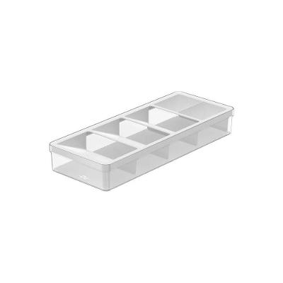 Organizador De Talheres Clear Ou 37,5 X 15 X 5,6 Cm Cor:branco