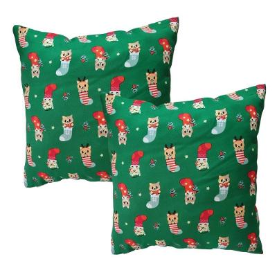 Kit 2 Almofadas Decorativas Natal Oxford 45x45 Verde