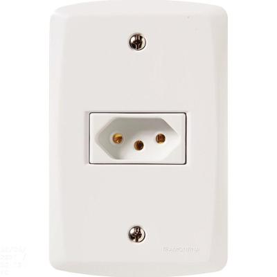 Conjunto 4x2 Com 1 Tomada 2p+t 10 A 250 V Tramontina Lux2 Branco Tramontina