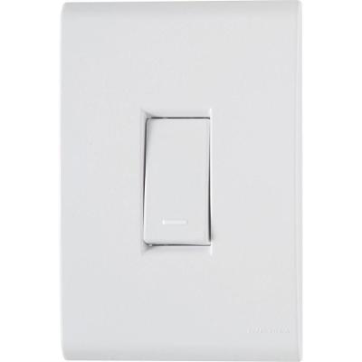 Conjunto 4x2 Com 1 Interruptor Simples Tramontina Liz 10 A 250 V Branco Tramontina