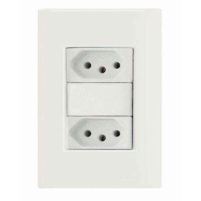 Conjunto 4x2 Com 2 Tomadas 2p+t 20 A 250 V Tramontina Giz Branco Tramontina