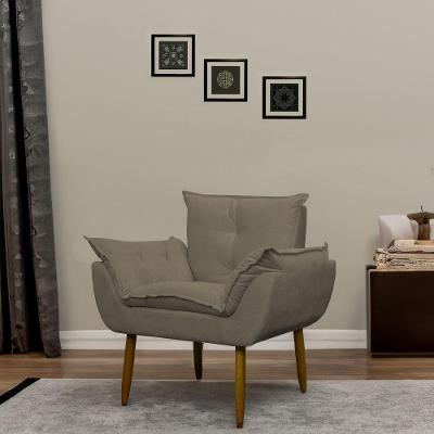 Poltrona Decorativa Para Sala E Quarto Opala Suede Herrero Cor:cappuccino