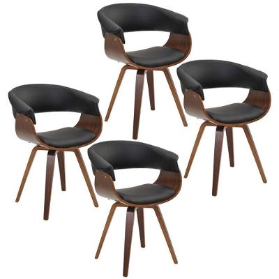 Kit 04 Cadeiras Giratória Decorativa Para Sala De Jantar Ohana Pu Preto G56 - Gran Belo