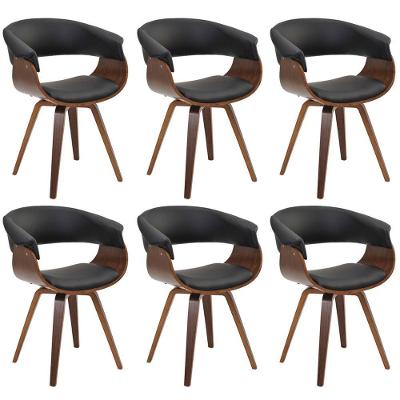 Kit 06 Cadeiras Giratória Decorativa Para Sala De Jantar Ohana Pu Preto G56 - Gran Belo