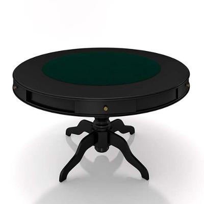 Mesa De Jogos Carteado 6 Lugares Bellagio Com Gavetas E Tampo Reversível Com Tecido Preto-verde