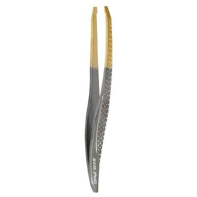 Pinça Profissional Gold Titanium Tradicional Soling Aço Inoxidável
