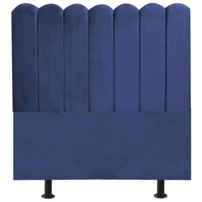 Cabeceira Nuvem Cama Casal 140 Cm Alanis Suede Azul Marinho