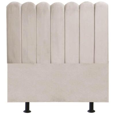 Cabeceira Nuvem Cama Box Solteiro 90 Cm Alanis Suede Bege