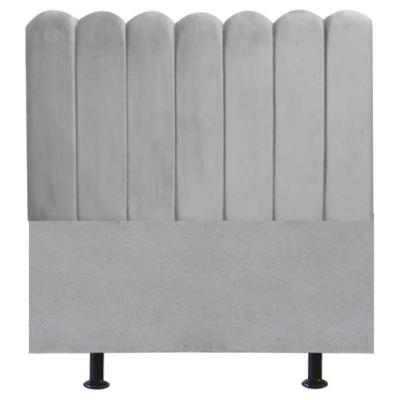 Cabeceira Nuvem Cama Solteiro 90 Cm Alanis Suede Cinza Claro