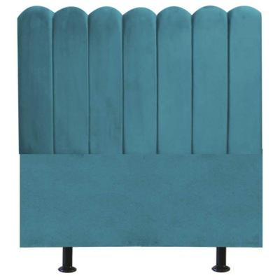 Cabeceira Nuvem Solteiro 90 Cm Alanis Suede Azul Turquesa