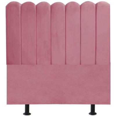 Cabeceira Nuvem Cama Box Solteiro 90 Cm Alanis Suede Rosa