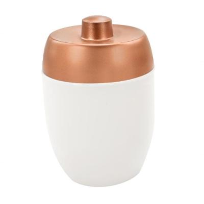 Porta Algodão Cotonete Hastes Acquaset Branco Cobre 300 Ml