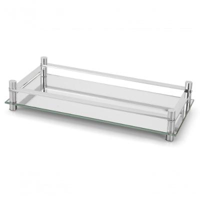 Bandeja Decorativa Espelhada Vidro 30x16 Cm Aparador Forma