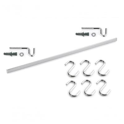 Barra De Parede Cozinha 6 Ganchos 80cm Com Kit Instalação