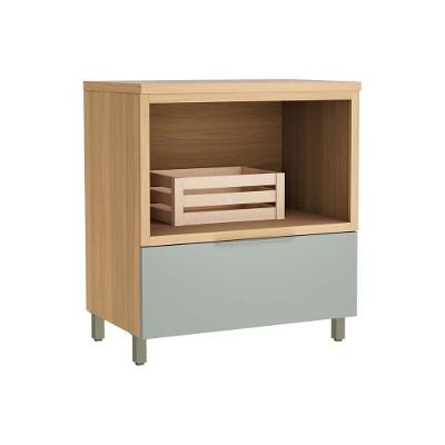 Balcão de Cozinha Modulado Marquesa Forno 1 Gaveta c/ Tampo 80cm Nature/Verde - Nesher