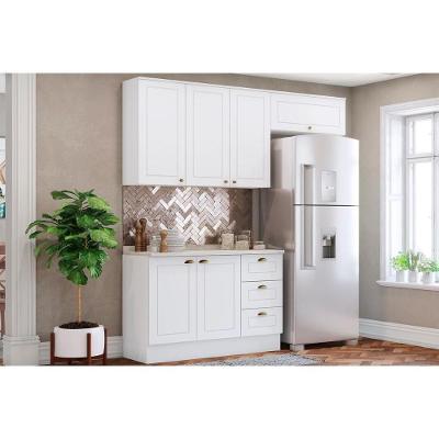 Kit de Cozinha Modulada 4 Peças Americana (2 Aéreos. 1 Balcão, 1 Complemento) Branco - Henn
