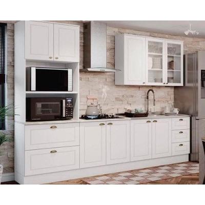 Kit De Cozinha Modulada 5 Peças Americana (1 Aéreo. 2 Balcões, 1 Paneleiro, 1 Complemento) Branco - Henn